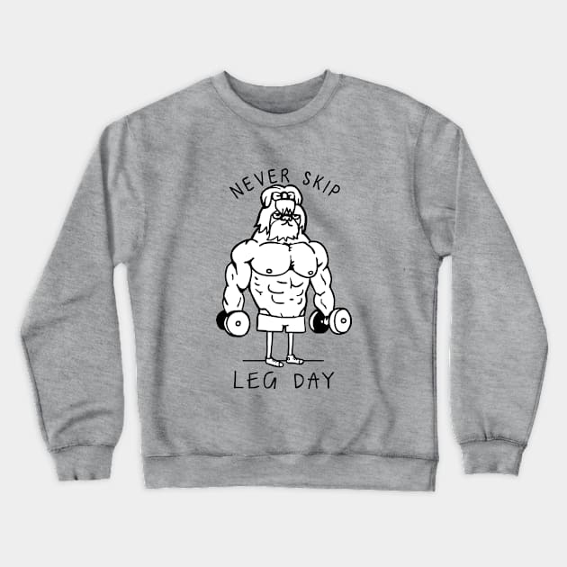 Never Skip Leg Day Shih Tzu Crewneck Sweatshirt by huebucket